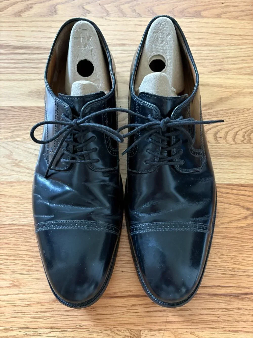 Johnston & Murphy Bradford Cap Toe Black Dress Shoes - size 13